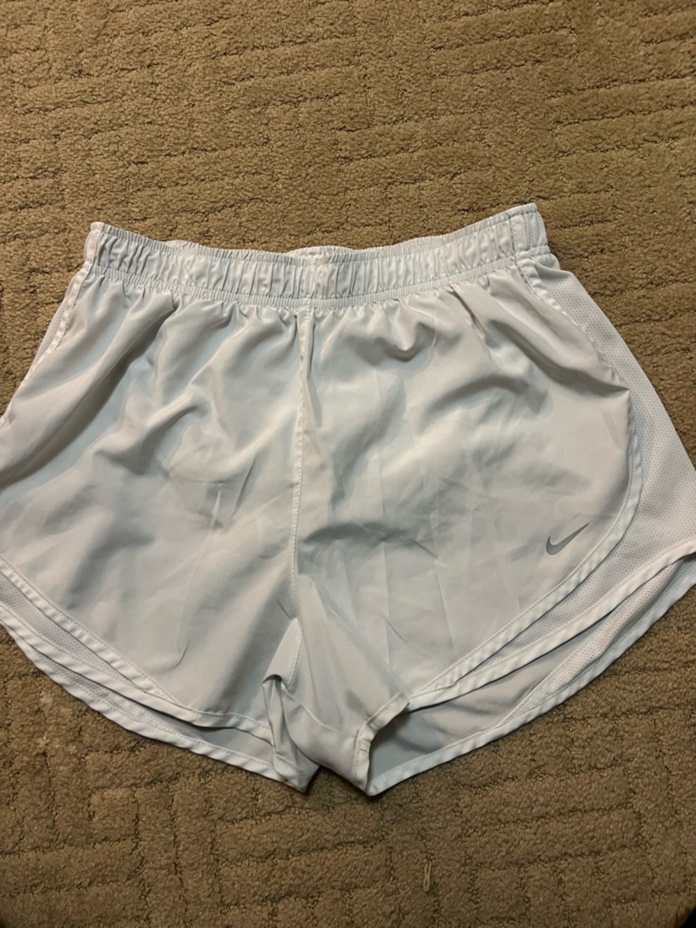 Nike White Women's Athletic Shorts with Mesh Trim